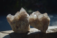 Natural White Phantom Smokey Quartz Clusters  x 3 From Luena, Congo - Toprock Gemstones and Minerals 