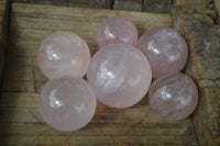 Polished Rare Star Rose Quartz Spheres  x 6 From Ambatondrazaka, Madagascar - Toprock Gemstones and Minerals 