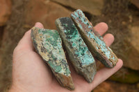 Natural Mixed Chrysocolla Dolomite Specimens (Some With Malachite) x 7 From Congo - TopRock