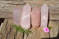 Polished Stunning Double Terminated Gemmy Rose Quartz Points (Various Shades Of Pink) x 6 From Madagascar - TopRock