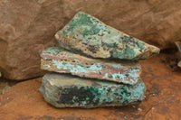 Natural Mixed Chrysocolla Dolomite Specimens (Some With Malachite) x 7 From Congo - TopRock