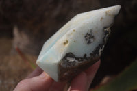 Polished Blue Smithsonite Aragonite Points x 4 From Congo