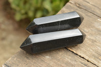 Polished Double Terminated Black Basalt Points  x 3 From Madagascar - TopRock