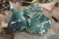 Natural Emerald Mtorolite Plates x 3 From Mutorashanga, Zimbabwe