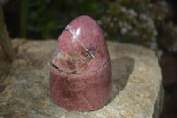 Polished Pink Rhodonite Standing Free Forms x 3 From Madagascar