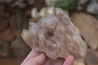 Natural Cascading Smokey Quartz Clusters x 3 From Luena, Congo