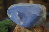 Polished Blue Lace Agate Standing Free Forms  x 2 From Nsanje, Malawi - Toprock Gemstones and Minerals 