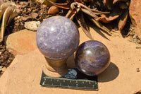 Polished Purple Lepidolite Mica Spheres  x 4 From Madagascar - TopRock