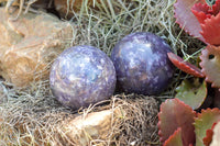 Polished Purple Lepidolite Mica Spheres  x 6 From Madagascar - TopRock