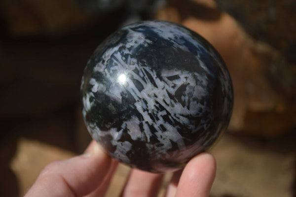 Polished Merlinite Gabbro Spheres  x 4 From Ambatondrazaka, Madagascar