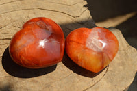 Natural Beautiful Selection Of Large Carnelian Agate Hearts  x 6 From Madagascar - TopRock