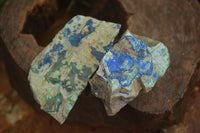 Natural Azurite & Malachite On Dolomite Specimens  x 12 From Kaokoveld, Namibia - Toprock Gemstones and Minerals 