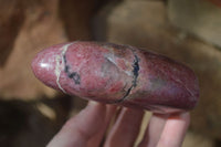 Polished Pink Rhodonite Standing Free Forms x 3 From Madagascar