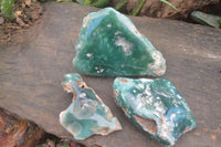 Polished Emerald Mtorolite / Chrome Chrysoprase Plates  x 3 From Zimbabwe - Toprock Gemstones and Minerals 