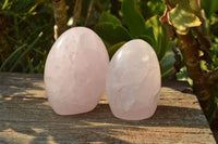 Polished Rare Blue Rose Quartz Standing Free Forms x 3 From Ambatondrazaka, Madagascar - TopRock