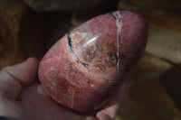 Polished Pink Rhodonite Standing Free Forms x 3 From Madagascar