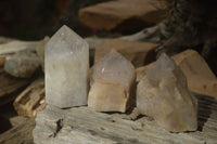 Polished Smokey Quartz Points x 3 From Angola