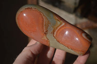 Polished Polychrome / Picasso Jasper Standing Free Forms  x 3 From Madagascar