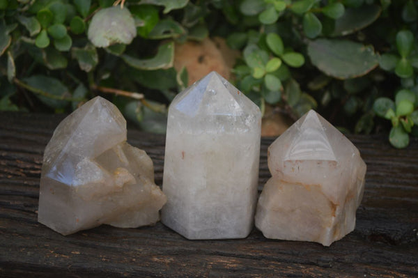 Polished Smokey Quartz Points x 3 From Angola