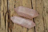 Polished Double Terminated Gemmy Pink Rose Quartz Points x 6 From Madagascar - TopRock