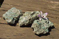 Natural Green Emeralds In Mica Schist Matrix Free Forms  x 3 From Sandawana, Zimbabwe - TopRock