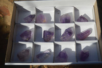 Polished Small Window Amethyst Points x 12 From Ankazobe, Madagascar