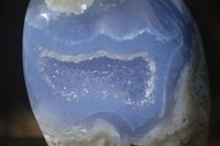 Polished Blue Lace Agate Standing Free Forms  x 2 From Nsanje, Malawi - Toprock Gemstones and Minerals 