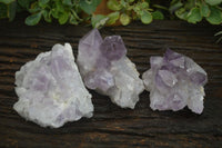 Natural Jacaranda Amethyst Clusters  x 3 From Mumbwa, Zambia - Toprock Gemstones and Minerals 