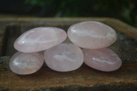 Natural Large Gemmy Pink Rose Quartz Palm Stones  x 12 From Madagascar - Toprock Gemstones and Minerals 