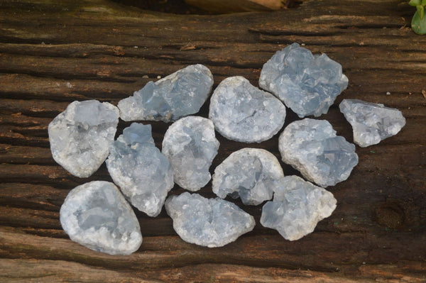 Natural Blue Celestite Crystal Specimens  x 12 From Sakoany, Madagascar