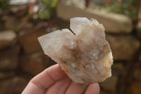 Natural Cascading White Phantom Smokey Quartz Clusters x 6 From Luena, Congo