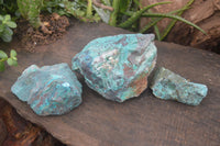 Natural Rough Shattuckite & Chrysocolla Specimens  x 3 From Kaokoveld, Namibia - Toprock Gemstones and Minerals 