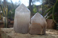 Polished Smokey Quartz Points x 3 From Angola