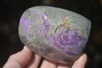 Polished Stichtite & Serpentine Standing Free Forms With Silky Purple Threads  x 4 From Barberton, South Africa - Toprock Gemstones and Minerals 