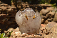 Polished Clear & Smokey Window Quartz Crystals  x 3 From Madagascar - TopRock