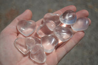 Polished Mini Clear Quartz Hearts  - Sold per 10 pc - From Madagascar - TopRock