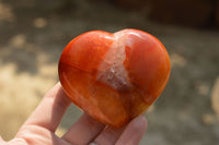 Natural Beautiful Selection Of Large Carnelian Agate Hearts  x 6 From Madagascar - TopRock