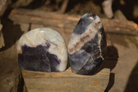 Polished  Watermelon Fluorite Standing Free Forms  x 4 From Uis, Namibia