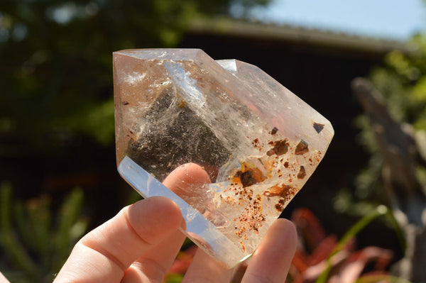 Polished Clear & Smokey Window Quartz Crystals  x 3 From Madagascar - TopRock