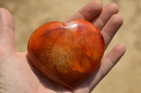 Natural Beautiful Selection Of Large Carnelian Agate Hearts  x 6 From Madagascar - TopRock