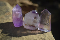 Polished Small Window Amethyst Points x 12 From Ankazobe, Madagascar