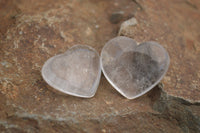 Polished Mini Clear Quartz Hearts  - Sold per 10 pc - From Madagascar - TopRock