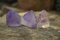 Polished Mini Window Amethyst Points x 20 From Ankazobe, Madagascar