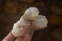 Natural Cascading White Phantom Smokey Quartz Clusters x 6 From Luena, Congo