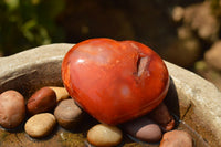 Natural Beautiful Selection Of Large Carnelian Agate Hearts  x 6 From Madagascar - TopRock