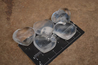 Polished Mini Clear Quartz Hearts  - Sold per 10 pc - From Madagascar - TopRock