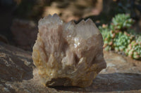 Natural Cascading Smokey Quartz Clusters x 3 From Luena, Congo