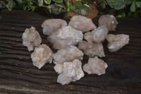 Natural Smokey Phantom Quartz Clusters x 12 From Luena, Congo