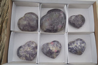 Polished Purple Lepidolite  Hearts  x 6 From Madagascar - Toprock Gemstones and Minerals 