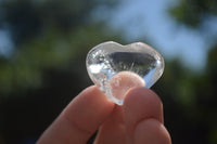 Polished Mini Clear Quartz Hearts  - Sold per 10 pc - From Madagascar - TopRock